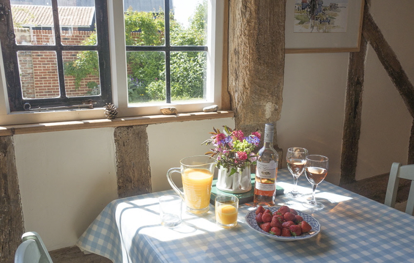 Enjoy breakfast at Leman Cottage, Suffolk